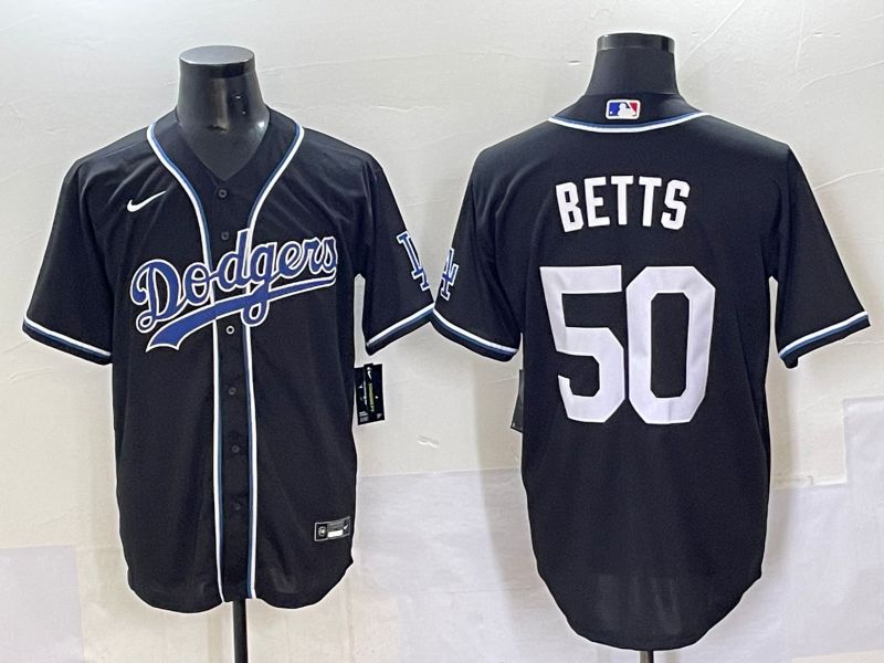 Men 2025 Los Angeles Dodgers 50 Betts Black Three generations Fashion Nike MLB Jersey style 7041